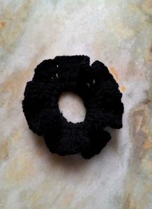 Black Crochet Scrunchie