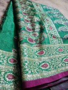 Banarsi Gajval Saree With Blouse Piece
