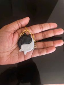 Matching Heart Puzzle &amp; Yin Yang Cat Keychains