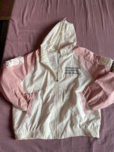Pink & White Hooded Jacket