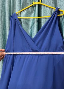 blue one piece party wear dress