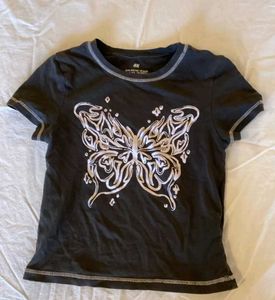y2k Butterfly baby Tee