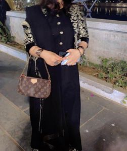 Black Ethnic Gown With Over Coati