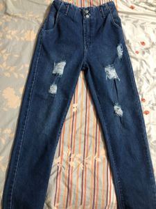 Mom Blue Jeans Fits Upto Waist 30 inches