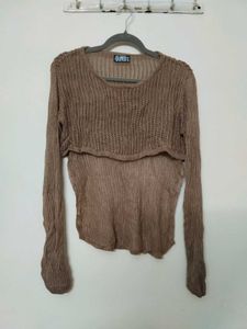 Brown Crochet Top