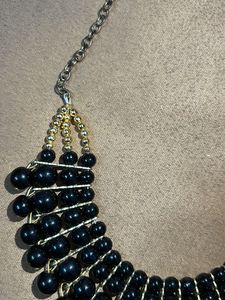 Black Beaded Statement Necklace