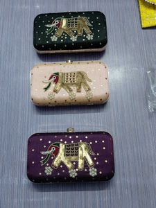 Clutch Embroidered Elephant Premium quality