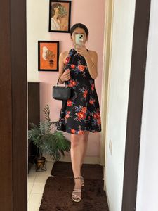 Floral Black Dress Size M