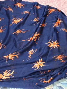 Orange Floral Saree