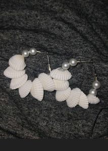 Shell &amp; Pearl Hoop Earrings 🐚🦪