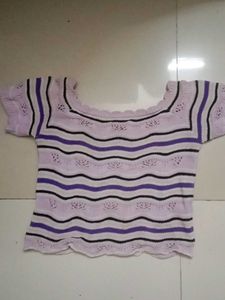 Zudio Striped Knit Top