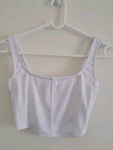 White Corset Tank Top