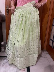 Mint Green Festive Lehanga Choli