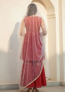 Red Embroidered Sharara Suit Set