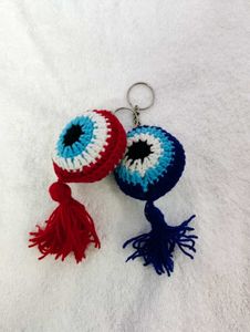 Crochet Evil Eye Keychain