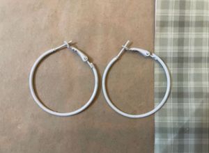 White Hoop Earrings