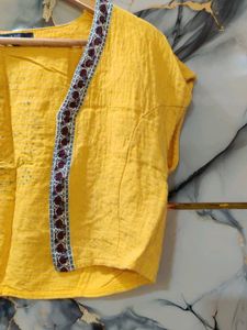 new kantha Yellow shrug XL
