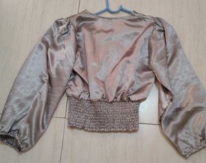 Elegant Silver Crop Top