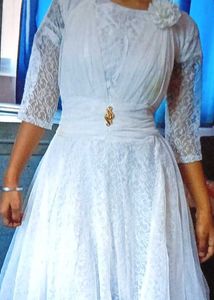 Vintage White Lace Midi Dress