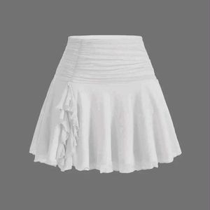 White Ruffle Mini Skirt