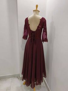 Elegant Burgundy Lace Dress