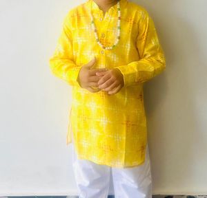 Yellow Patterned Kurta