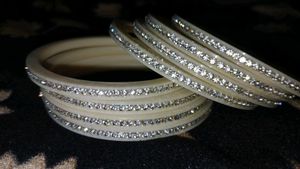 Elegant Stone-Studded Bangle Set