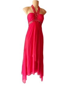 ✨ Stunning Red Halter Neck Dress ✨
