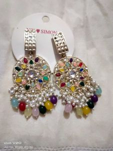 Statement Beaded Dangle Earrings