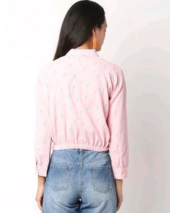 Pink Printed Crop Top