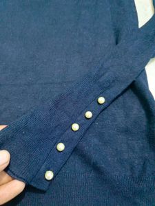 Zara Elegant Navy Blue Top