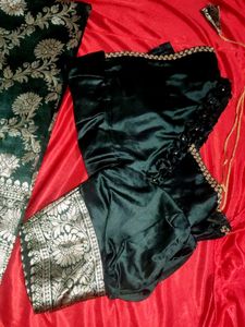 Elegant Green Banarasi Saree