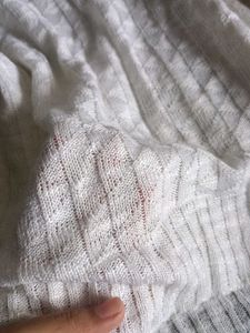 White V-Neck Knit Top