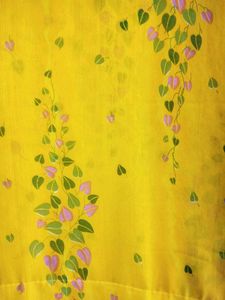Yellow Floral Print Saree