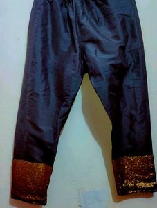Black Plazo With Sequins Work Dupatta 30 Waist