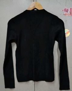 Black Button-Down Cardigan