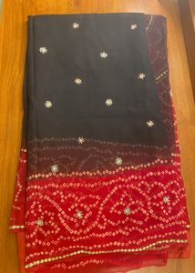 ❤️Elegant Red & Black Saree❤️