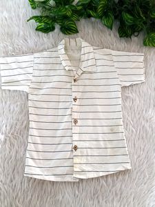Off White &amp; Peach Colored Shirt Combo (Boys)