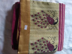 Peacock Print Sari