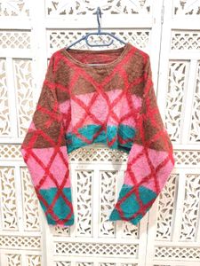 Colorful Cropped Sweater ()