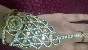 Sparkling Rhinestone Gold Tone Hand Jewelry