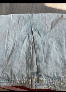 Denim Midi Skirt with Slit