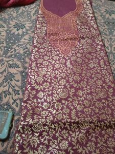 Pashmina Banarsi Work Suit With Shawl