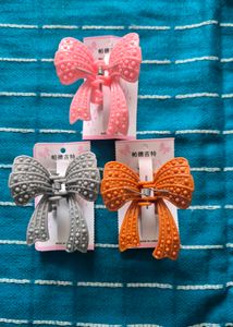 Bow Hair Clips - Set of 3