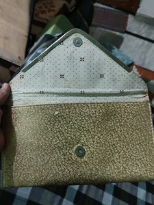 Golden Cluch Bag With Chain