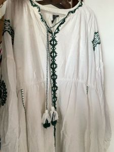 WHITE EMBROIDERED MAXI DRESS