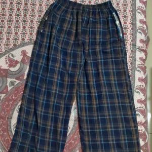 Plaid Wide Leg Pants
