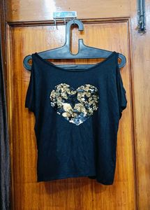 🇳🇿💫🔥 Beautiful Sequin Heart Tee