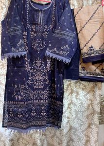 Elegant Black & White Embroidered Suit