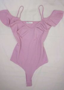 Cute Pink Ruffle Bodysuit
